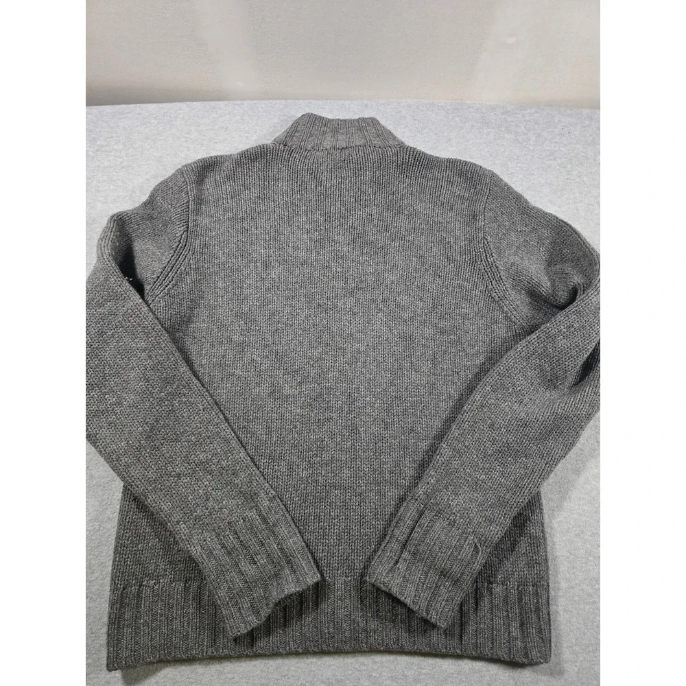Vintage Polo Ralph Lauren Mens Gray 100% Lambswool Full Zip Mock Sweater Size M